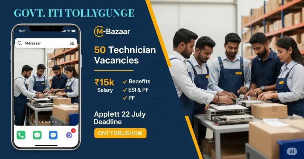 M-Bazaar Jobs Technician post ke Liye 50 Vacancies! ₹15k Salary + ESI/PF - Apply by July 22
